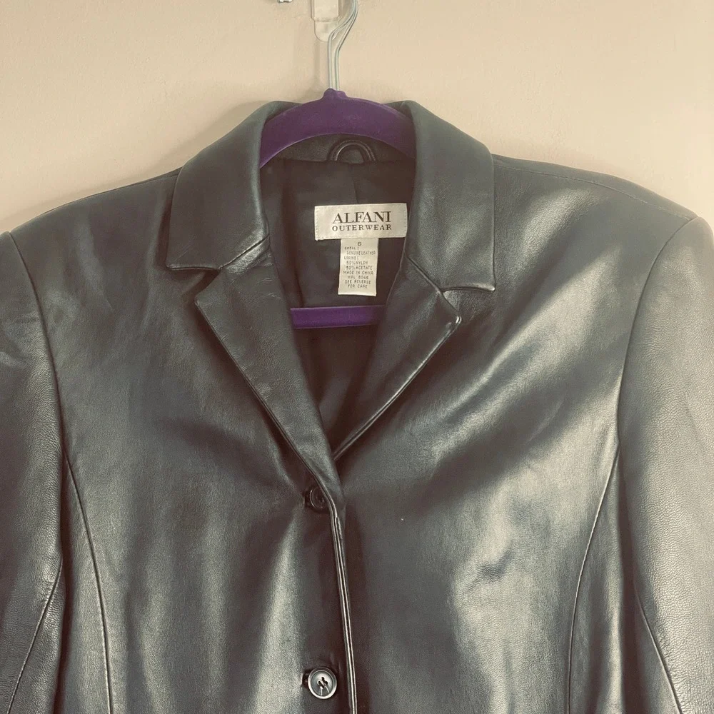 Vintage Y2K Leather Indie Chic Jacket Small Cyber Punk Matrix Urban 70s Trench